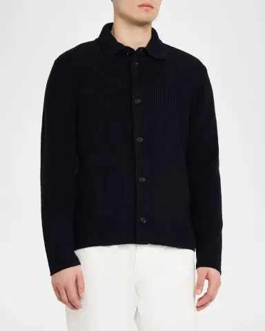Baldassari Men's Cashmere Rib Cardigan | Thumbnail 8