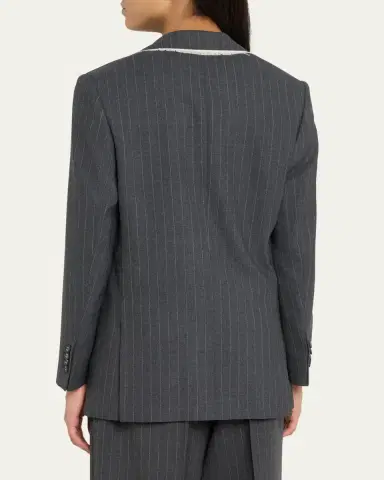 OFFICINE GÉNÉRALE Giovanni Oversized Pinstripe Jacket | Thumbnail 3 OFFICINE GÉNÉRALE Giovanni Oversized Pinstripe Jacket | Thumbnail 3