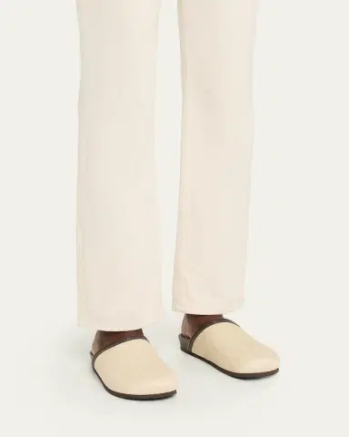 Brunello Cucinelli Monili Leather-Trimmed Raffia Mules | Thumbnail 2 Brunello Cucinelli Monili Leather-Trimmed Raffia Mules | Thumbnail 2