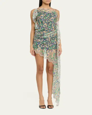 Christopher Esber Draped Hand-Painted Lace Dress | Thumbnail 4 Christopher Esber Draped Hand-Painted Lace Dress | Thumbnail 4