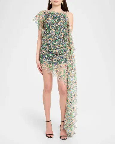 Christopher Esber Draped Hand-Painted Lace Dress | Thumbnail 6 Christopher Esber Draped Hand-Painted Lace Dress | Thumbnail 6