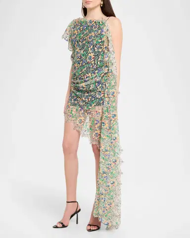 Christopher Esber Draped Hand-Painted Lace Dress | Thumbnail 8 Christopher Esber Draped Hand-Painted Lace Dress | Thumbnail 8