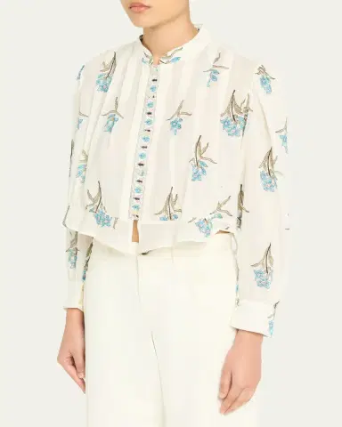 Alix of Bohemia Ryland Cropped Floral Blouse | Thumbnail 4