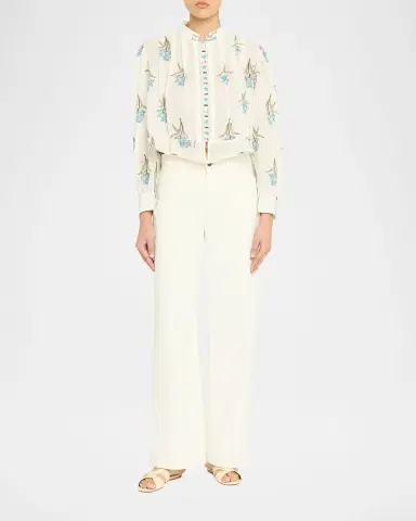 Alix of Bohemia Ryland Cropped Floral Blouse | Thumbnail 6