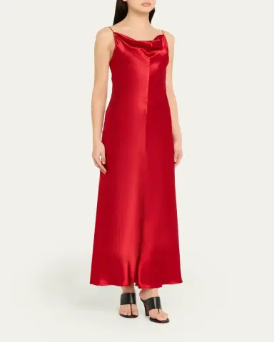 FFORME Emi Hammered Satin Cowl-Neck Maxi Slip Dress | Thumbnail 4 FFORME Emi Hammered Satin Cowl-Neck Maxi Slip Dress | Thumbnail 4