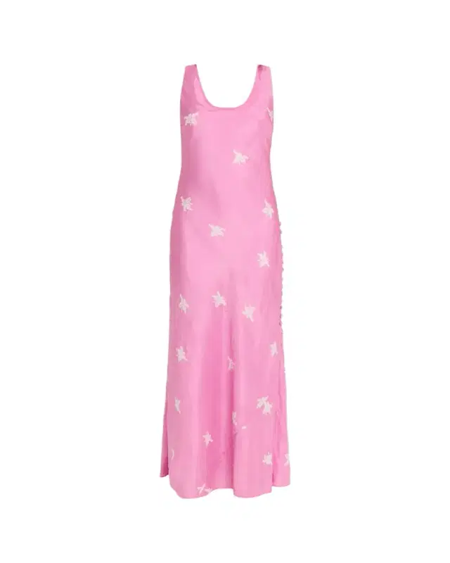Adele Silk Jasmine-Print Maxi Slip Dress