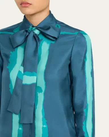 Kiton Silk Bow-Neck Button-Down Shirt | Thumbnail 5