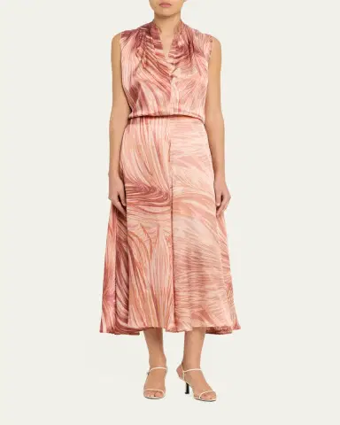 Kiton Feather-Print Silk A-Line Midi Skirt | Thumbnail 2 Kiton Feather-Print Silk A-Line Midi Skirt | Thumbnail 2