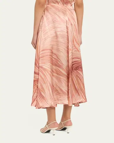 Kiton Feather-Print Silk A-Line Midi Skirt | Thumbnail 3 Kiton Feather-Print Silk A-Line Midi Skirt | Thumbnail 3