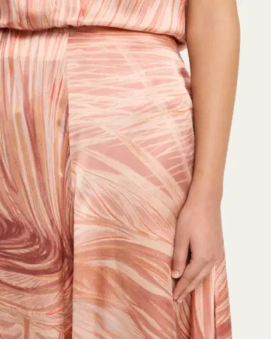 Kiton Feather-Print Silk A-Line Midi Skirt | Thumbnail 5 Kiton Feather-Print Silk A-Line Midi Skirt | Thumbnail 5