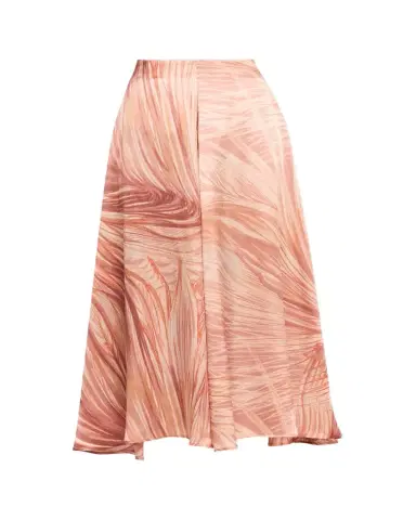 Kiton Feather-Print Silk A-Line Midi Skirt | Thumbnail 1 Kiton Feather-Print Silk A-Line Midi Skirt | Thumbnail 1
