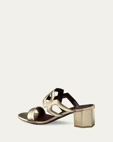 Bougeotte 55mm Metallic Link Block-Heel Sandals | Thumbnail 2