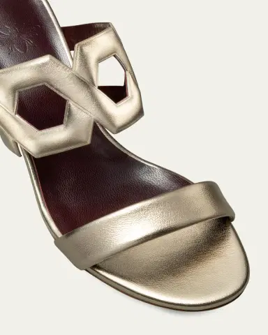 Bougeotte 55mm Metallic Link Block-Heel Sandals | Thumbnail 3