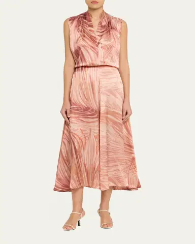 Kiton Feather-Print Silk Sleeveless Blouse | Thumbnail 2 Kiton Feather-Print Silk Sleeveless Blouse | Thumbnail 2