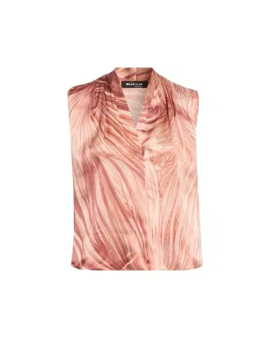 Kiton Feather-Print Silk Sleeveless Blouse | Thumbnail 1 Kiton Feather-Print Silk Sleeveless Blouse | Thumbnail 1