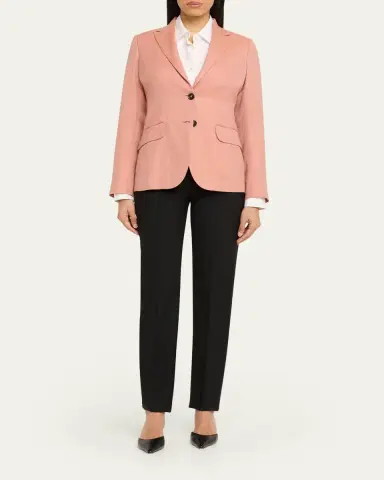 Kiton Wool-Blend Single-Breasted Blazer Jacket | Thumbnail 2