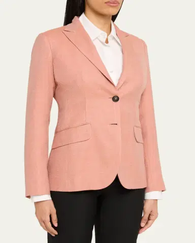 Kiton Wool-Blend Single-Breasted Blazer Jacket | Thumbnail 4