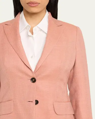 Kiton Wool-Blend Single-Breasted Blazer Jacket | Thumbnail 5