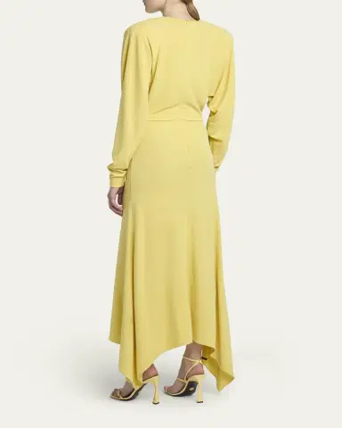 Stella McCartney Gathered Long-Sleeve Midi Handkerchief Dress | Thumbnail 3