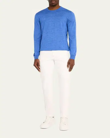 Kiton Men's Cashmere-Blend Crewneck Sweater | Thumbnail 3