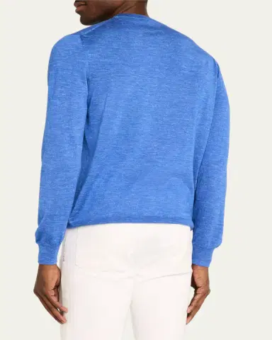 Kiton Men's Cashmere-Blend Crewneck Sweater | Thumbnail 4