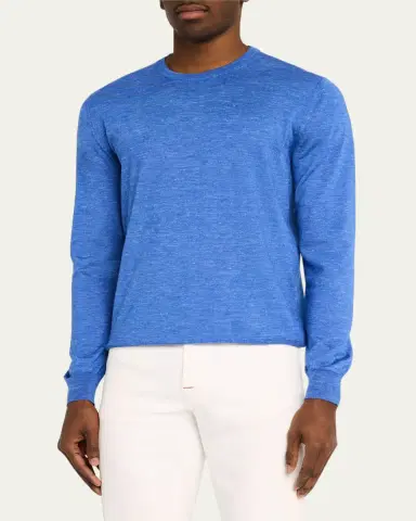Kiton Men's Cashmere-Blend Crewneck Sweater | Thumbnail 5