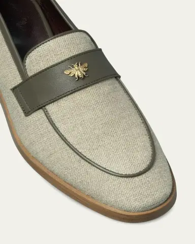 Bougeotte Linen and Leather Loafers | Thumbnail 3 Bougeotte Linen and Leather Loafers | Thumbnail 3
