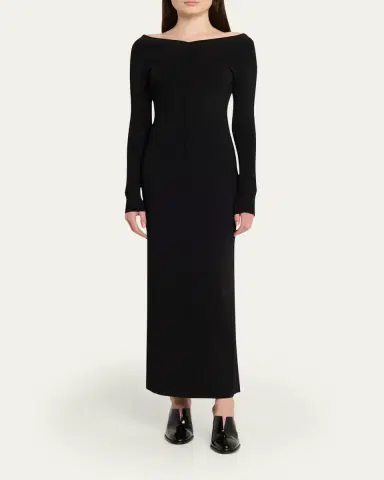 Stella McCartney Compact Knit Off-Shoulder Maxi Dress | Thumbnail 2