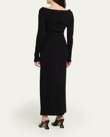 Stella McCartney Compact Knit Off-Shoulder Maxi Dress | Thumbnail 3