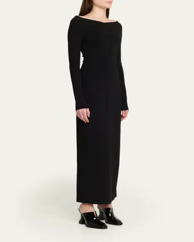 Stella McCartney Compact Knit Off-Shoulder Maxi Dress | Thumbnail 4