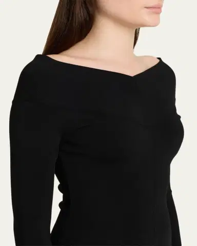 Stella McCartney Compact Knit Off-Shoulder Maxi Dress | Thumbnail 5