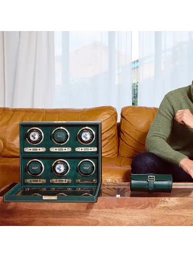 Wolf British Racing Green 6-Piece Watch Winder | Thumbnail 3 Wolf British Racing Green 6-Piece Watch Winder | Thumbnail 3