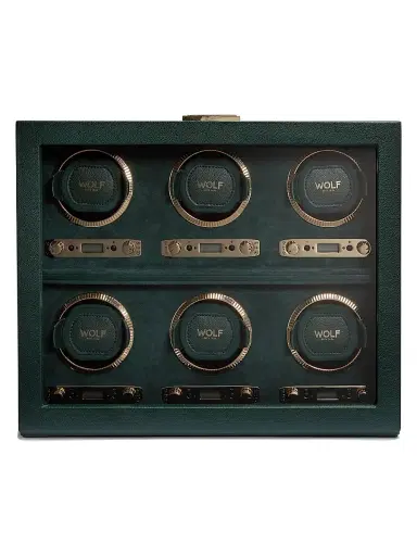 Wolf British Racing Green 6-Piece Watch Winder | Thumbnail 1 Wolf British Racing Green 6-Piece Watch Winder | Thumbnail 1