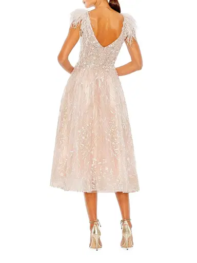 Mac Duggal Women's Cocktail Lace Fit & Flare Midi-Dress - Pink - Size 14 | Thumbnail 2