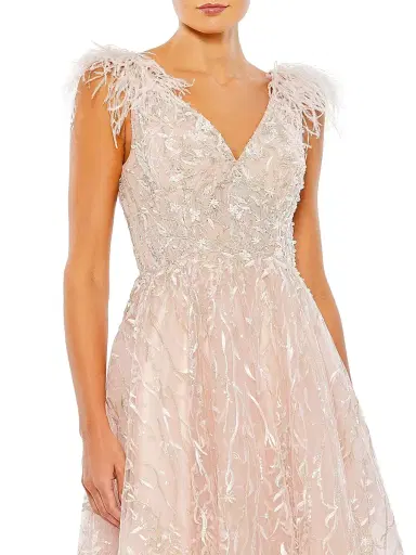 Mac Duggal Women's Cocktail Lace Fit & Flare Midi-Dress - Pink - Size 14 | Thumbnail 3