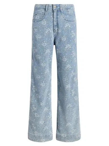 Cinq à Sept Women's Betsy Bouquet-Print Wide-Leg Jeans | Thumbnail 1