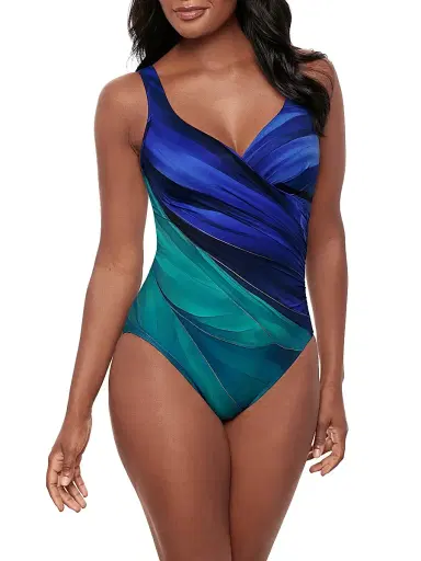 Miraclesuit Swim Women's Maldiva Underwire One-Piece Swimsuit - Blue Multi - Size 10 | Thumbnail 2