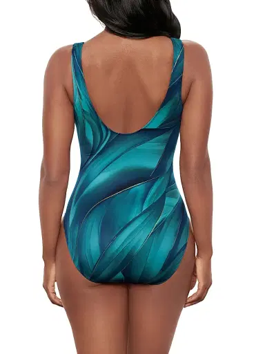 Miraclesuit Swim Women's Maldiva Underwire One-Piece Swimsuit - Blue Multi - Size 10 | Thumbnail 4
