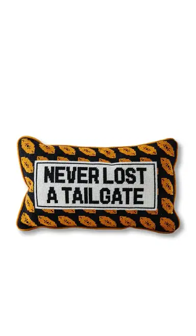 Furbish Studio Never Lost A Tailgate Needlepoint Pillow | Thumbnail 1 Furbish Studio Never Lost A Tailgate Needlepoint Pillow | Thumbnail 1