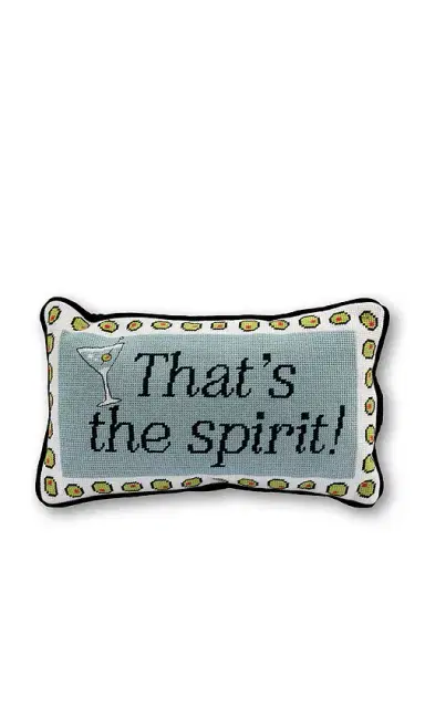 Furbish Studio That's The Spirit Needlepoint Pillow | Thumbnail 1 Furbish Studio That's The Spirit Needlepoint Pillow | Thumbnail 1