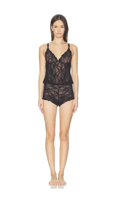 Skims Stretch Lace Triangle Cami And Short Set | Thumbnail 1