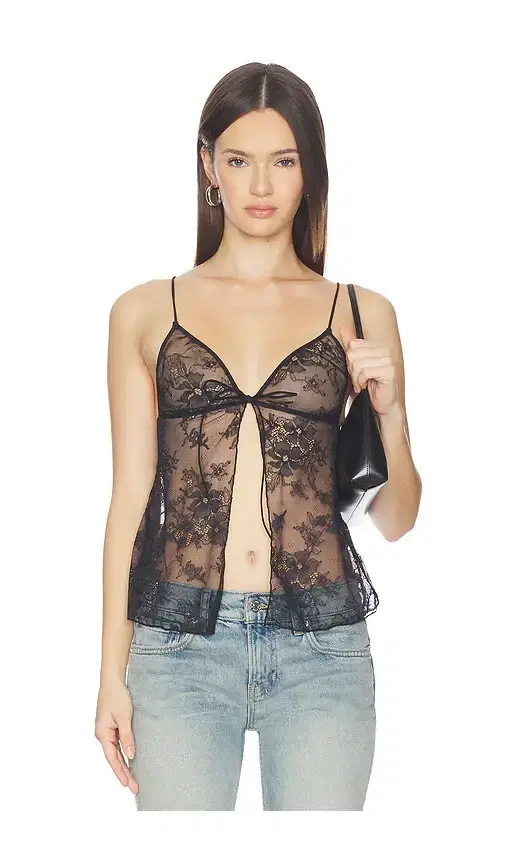 SKIMS Ultra Fine Lace Open Front Cami Top