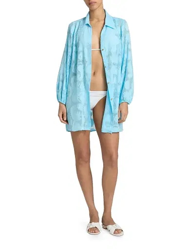 Lilly Pulitzer Women's Sadira Cover-Up Shirtdress - Blue Multi - Size Large | Thumbnail 2 Lilly Pulitzer Women's Sadira Cover-Up Shirtdress - Blue Multi - Size Large | Thumbnail 2