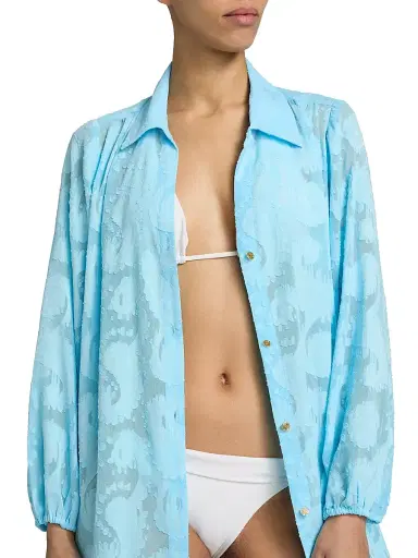 Lilly Pulitzer Women's Sadira Cover-Up Shirtdress - Blue Multi - Size Large | Thumbnail 5 Lilly Pulitzer Women's Sadira Cover-Up Shirtdress - Blue Multi - Size Large | Thumbnail 5