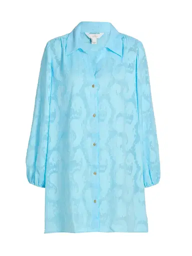 Lilly Pulitzer Women's Sadira Cover-Up Shirtdress - Blue Multi - Size Large | Thumbnail 1 Lilly Pulitzer Women's Sadira Cover-Up Shirtdress - Blue Multi - Size Large | Thumbnail 1