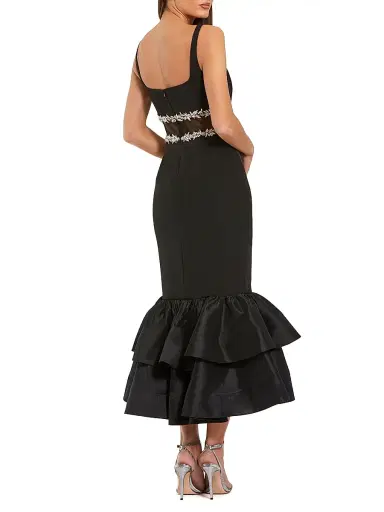 Mac Duggal Women's Petite leena 2 Embellished Crepe Mermaid Midi-Dress | Thumbnail 2 Mac Duggal Women's Petite leena 2 Embellished Crepe Mermaid Midi-Dress | Thumbnail 2