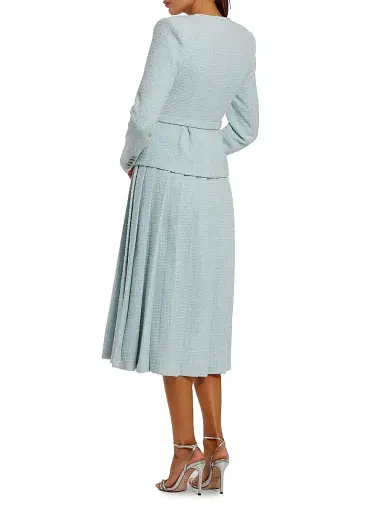 Mac Duggal Women's Ieena Bouclé Tailored Midi-Dress - Powder Blue - Size 16 | Thumbnail 2