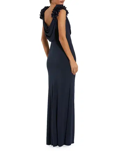 Mac Duggal Women's Ieena Jersey Cowlneck Gown - Midnight - Size Large | Thumbnail 2 Mac Duggal Women's Ieena Jersey Cowlneck Gown - Midnight - Size Large | Thumbnail 2