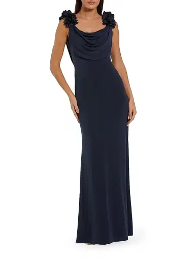 Mac Duggal Women's Ieena Jersey Cowlneck Gown - Midnight - Size Large | Thumbnail 1 Mac Duggal Women's Ieena Jersey Cowlneck Gown - Midnight - Size Large | Thumbnail 1