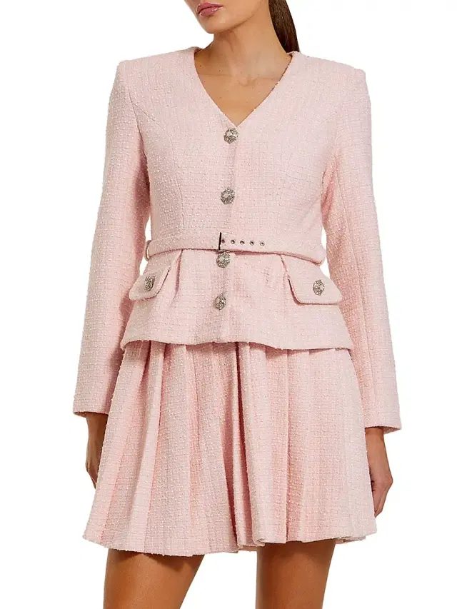 Mac Duggal Women's Ieena Bouclé Tailored Minidress - Blush